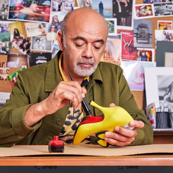 Christian Louboutin Black and Silver Embellished Flats - Picture 7 of 8